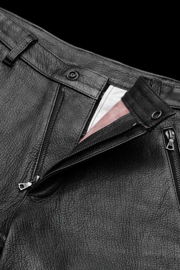 VINTAGE TANNED GOATSKIN “SHRINK” BIKER PANTS