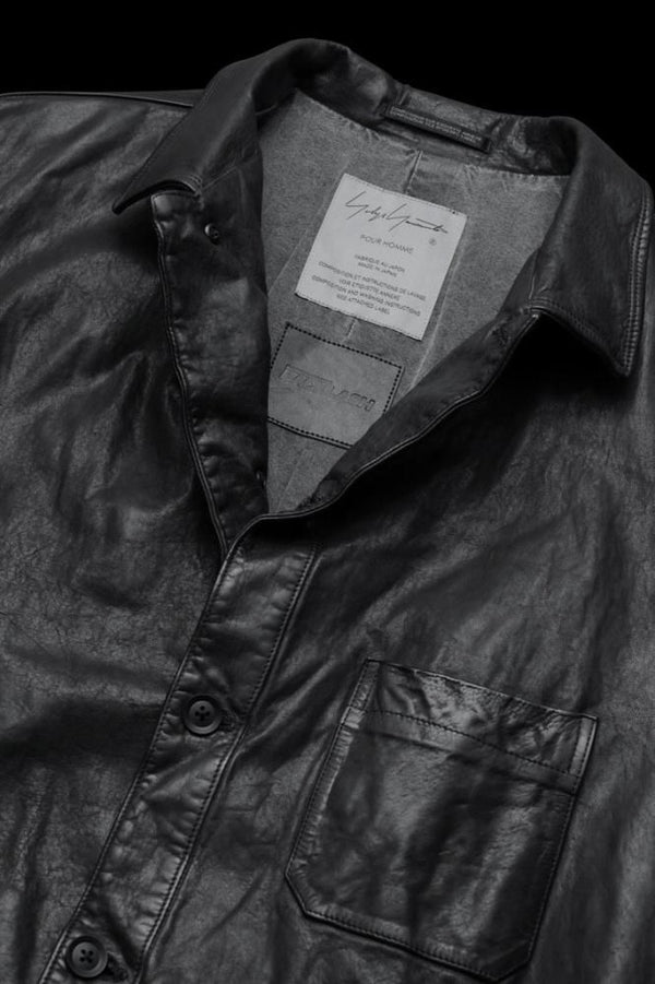 XX Yohji Yamamoto JAPAN STEER WHITE+MIMOSA/TANNED “GARMENT-DYED” SHIRT BLOUSON