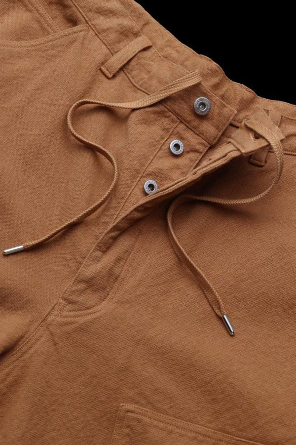 COTTON-LINEN CANVAS “GARMENT-DYED” W-KNEE PANTS