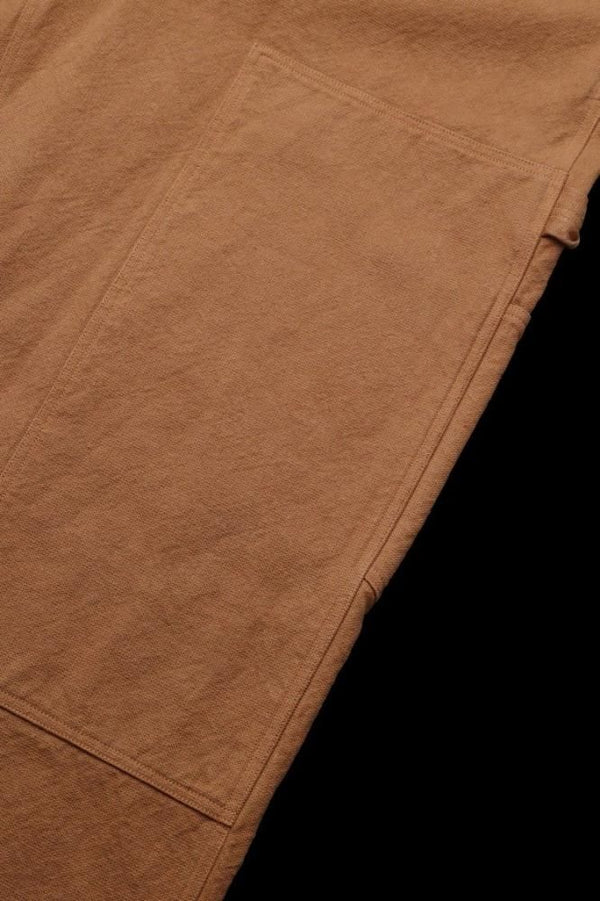 COTTON-LINEN CANVAS “GARMENT-DYED” W-KNEE PANTS