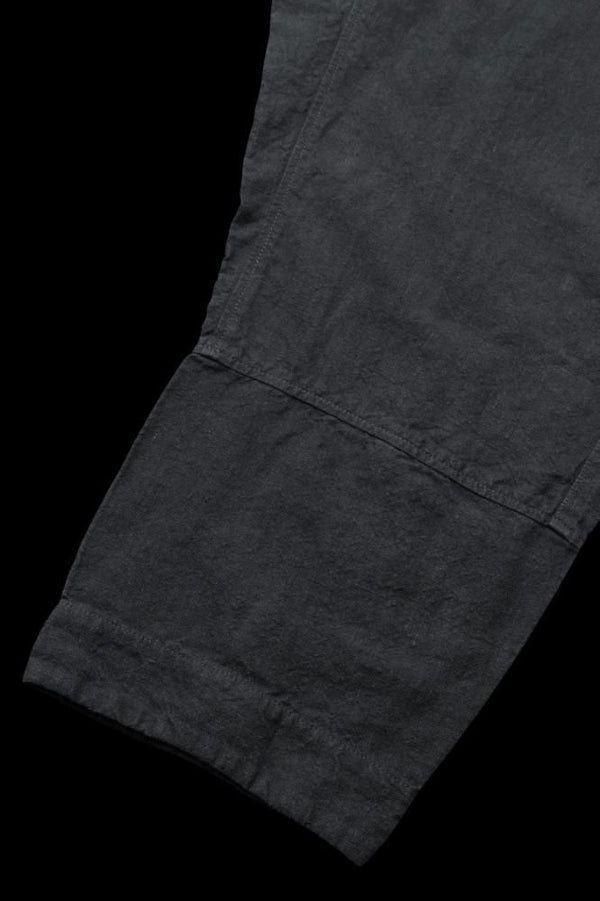 LINEN CANVAS “GARMENT-DYED” KNOT WAIST WIDE PANTS