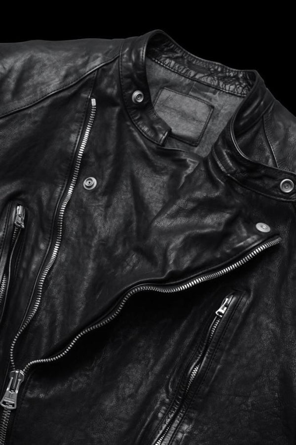 JAPAN CALF NATURAL DYED “GARMENT-WASH” SEMI-DOUBLE RIDERS