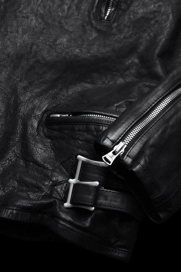 JAPAN CALF NATURAL DYED “GARMENT-WASH” SEMI-DOUBLE RIDERS