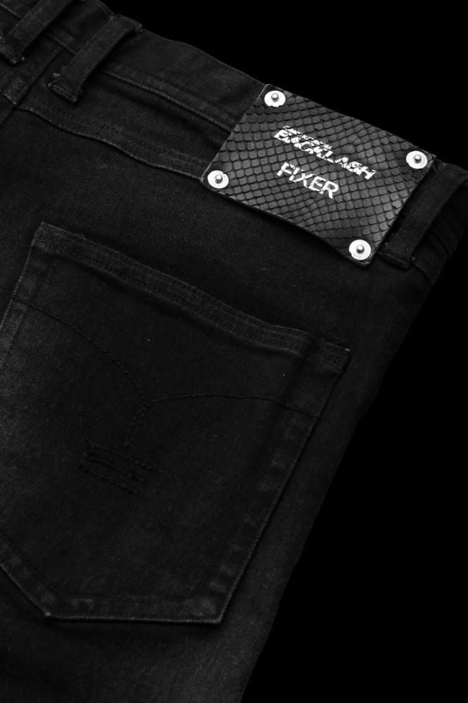 xx FIXER 9oz STRETCH BLACK DENIM SKINNY PANTS - BACKLASH公式