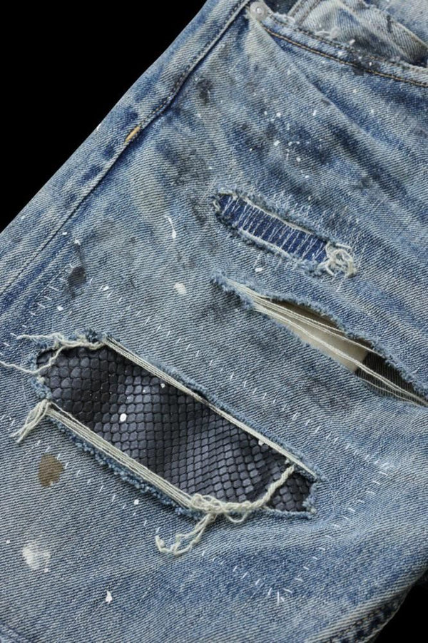 xx KOSUKE MATSUI THE DENIM STRETCH SELVEDGE DENIM STRAIGHT PANTS "LIGHT.INDIGO"