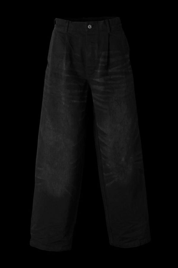 CLASSIC SELVEDGE CHINO TWILL WIDE-TAPARED TROUSERS “BLACK USED”