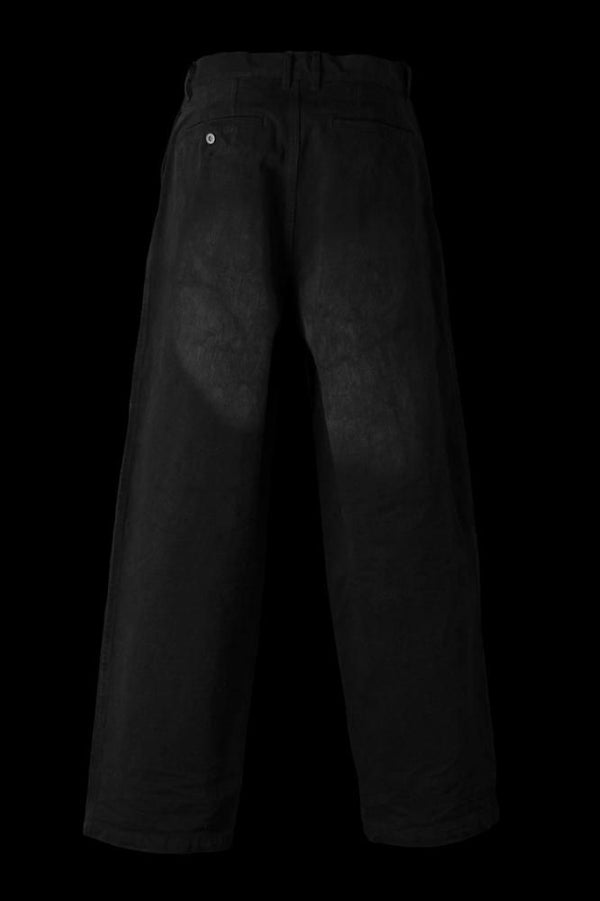 CLASSIC SELVEDGE CHINO TWILL WIDE-TAPARED TROUSERS “BLACK USED”