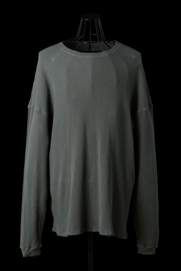 BD TOP WAFFLE CREW NECK L/S TOPS "GARMENT-DYED"