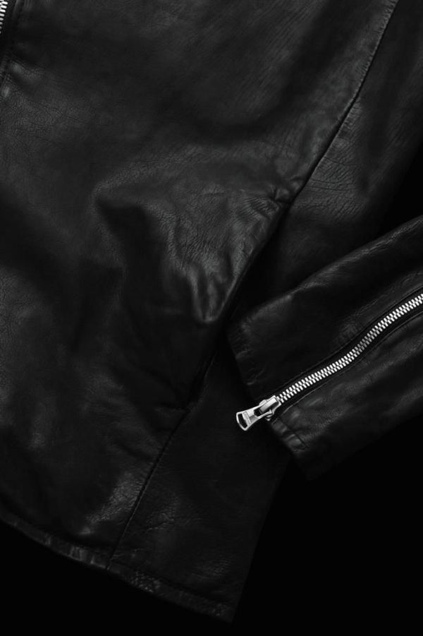 JAPAN CALF WET WHITE "GARMENT-DYED" HOODED BLOUSON W