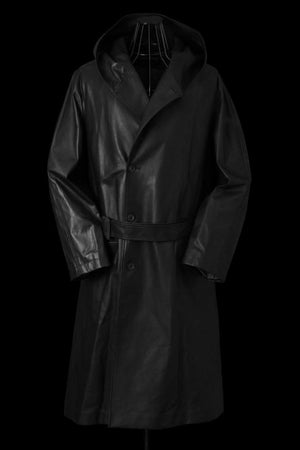 XX Yohji Yamamoto MONOCHROME LUXURY STEER 4BS HOODED COAT