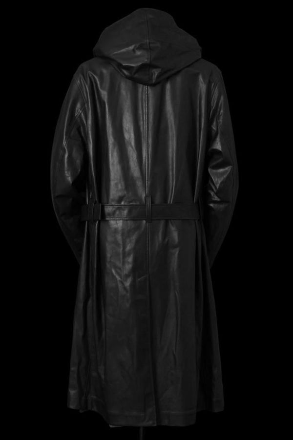 XX Yohji Yamamoto MONOCHROME LUXURY STEER 4BS HOODED COAT
