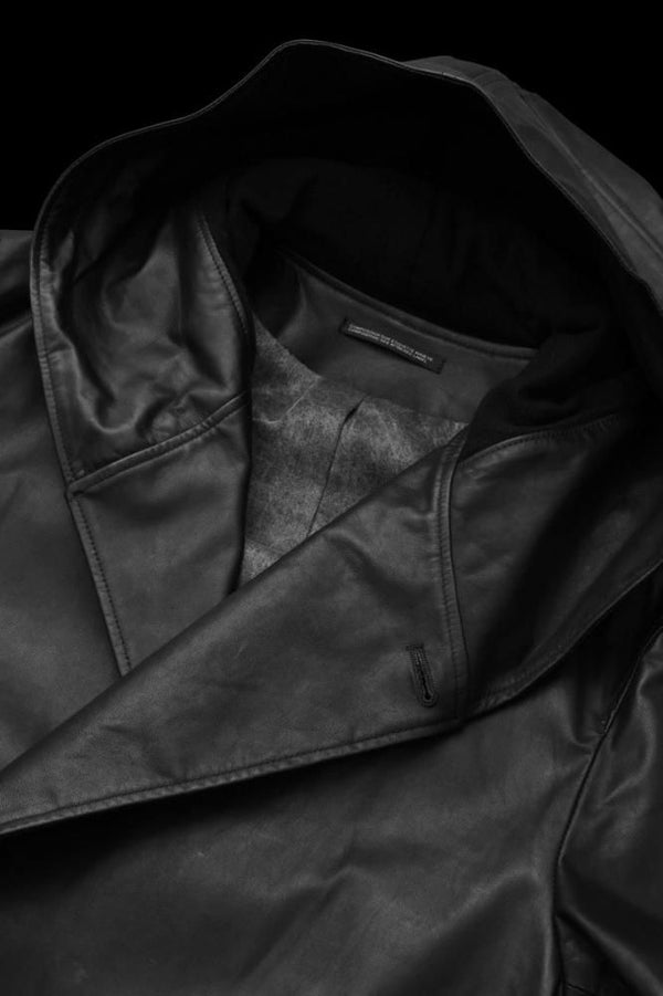 XX Yohji Yamamoto MONOCHROME LUXURY STEER 4BS HOODED COAT
