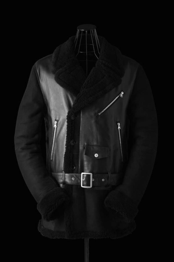 SPANISH MOUTON + SHEEP DOUBLE LAYERED RIDERS COAT