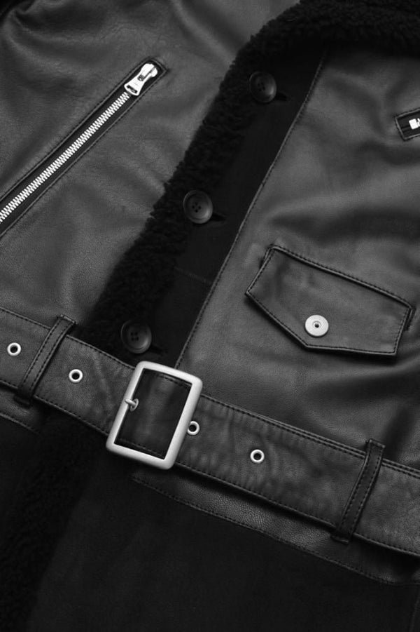 SPANISH MOUTON + SHEEP DOUBLE LAYERED RIDERS COAT