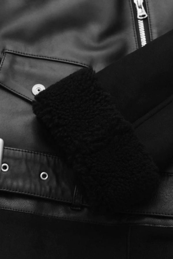 SPANISH MOUTON + SHEEP DOUBLE LAYERED RIDERS COAT