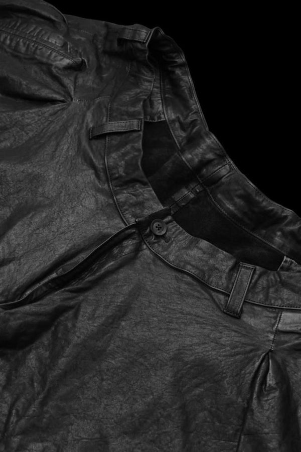 XX Yohji Yamamoto JAPAN STEER WHITE+MIMOSA/TANNED “GARMENT-DYED" INSEAM DRAPED PANTS