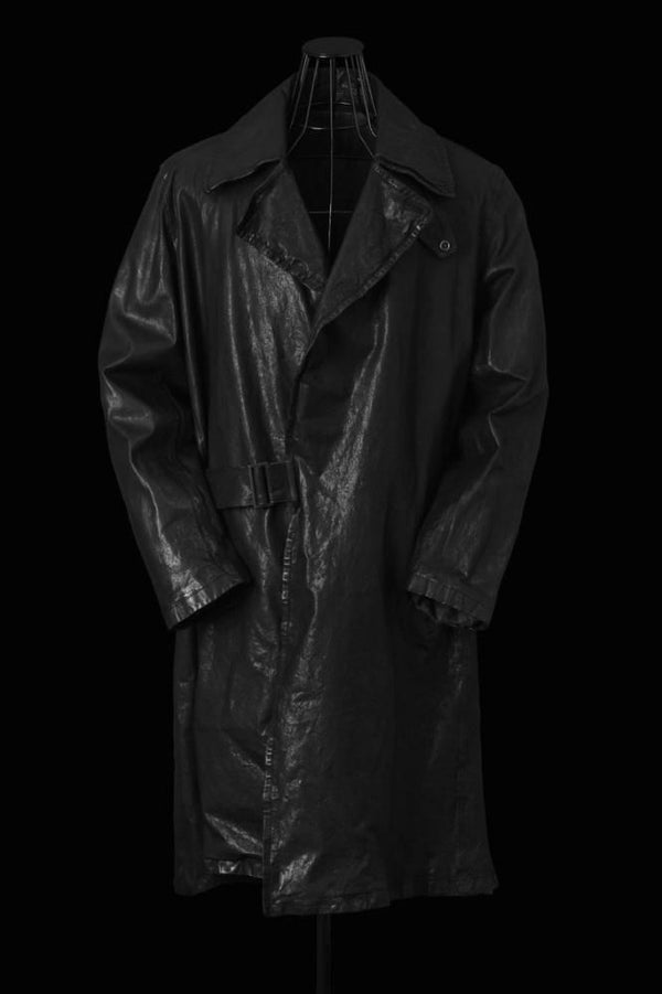 XX Yohji Yamamoto JAPAN STEER WHITE+MIMOSA/TANNED “GARMENT-DYED” TRENCH COAT