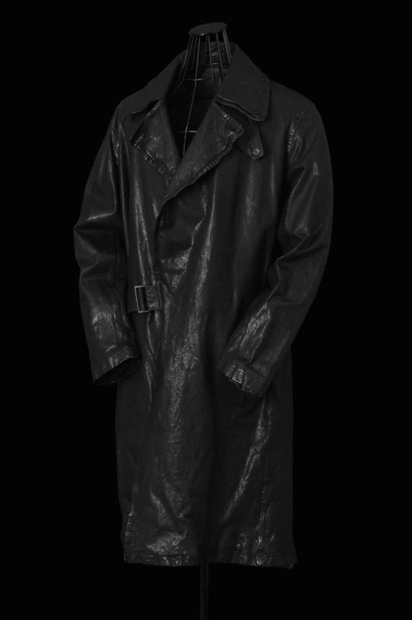 XX Yohji Yamamoto JAPAN STEER WHITE+MIMOSA/TANNED “GARMENT-DYED” TRENCH COAT