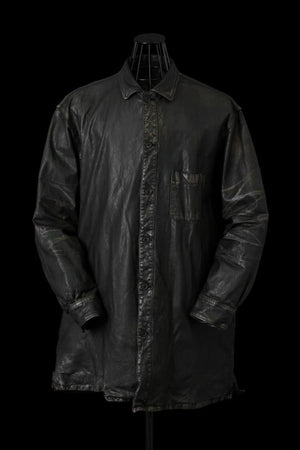 XX Yohji Yamamoto JAPAN STEER WHITE+MIMOSA/TANNED “GARMENT-DYED+USED-PROCESSED” SHIRT BLOUSON