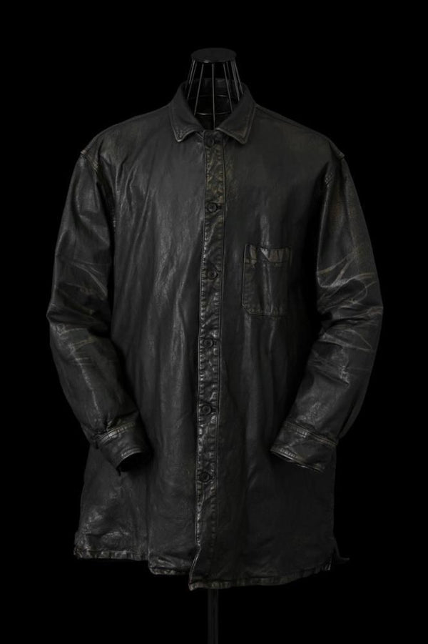 XX Yohji Yamamoto JAPAN STEER WHITE+MIMOSA/TANNED “GARMENT-DYED+USED-PROCESSED” SHIRT BLOUSON