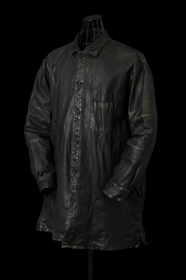 XX Yohji Yamamoto JAPAN STEER WHITE+MIMOSA/TANNED “GARMENT-DYED+USED-PROCESSED” SHIRT BLOUSON