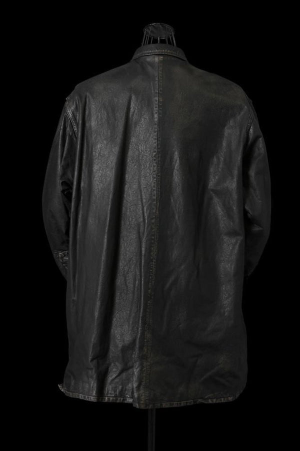 XX Yohji Yamamoto JAPAN STEER WHITE+MIMOSA/TANNED “GARMENT-DYED+USED-PROCESSED” SHIRT BLOUSON