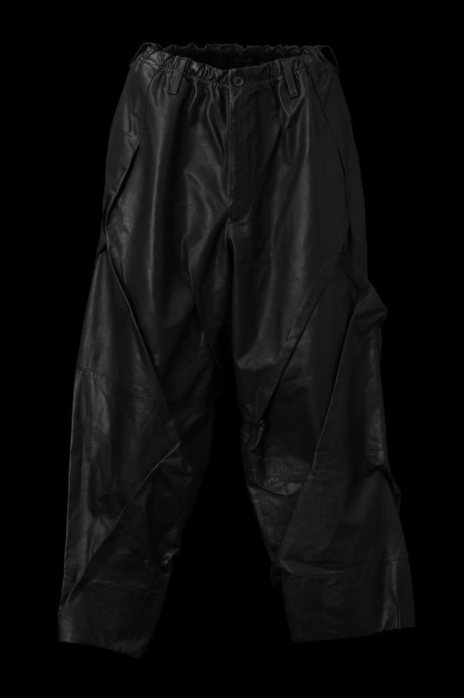 もも XX Yohji Yamamoto MONOCHROME LUXURY STEER RANDOM TUCK PANTS