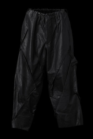 XX Yohji Yamamoto MONOCHROME LUXURY STEER RANDOM TUCK PANTS