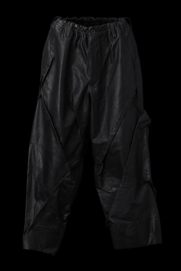 XX Yohji Yamamoto MONOCHROME LUXURY STEER RANDOM TUCK PANTS