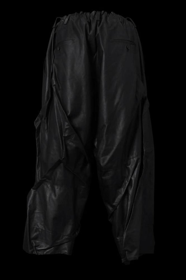XX Yohji Yamamoto MONOCHROME LUXURY STEER RANDOM TUCK PANTS