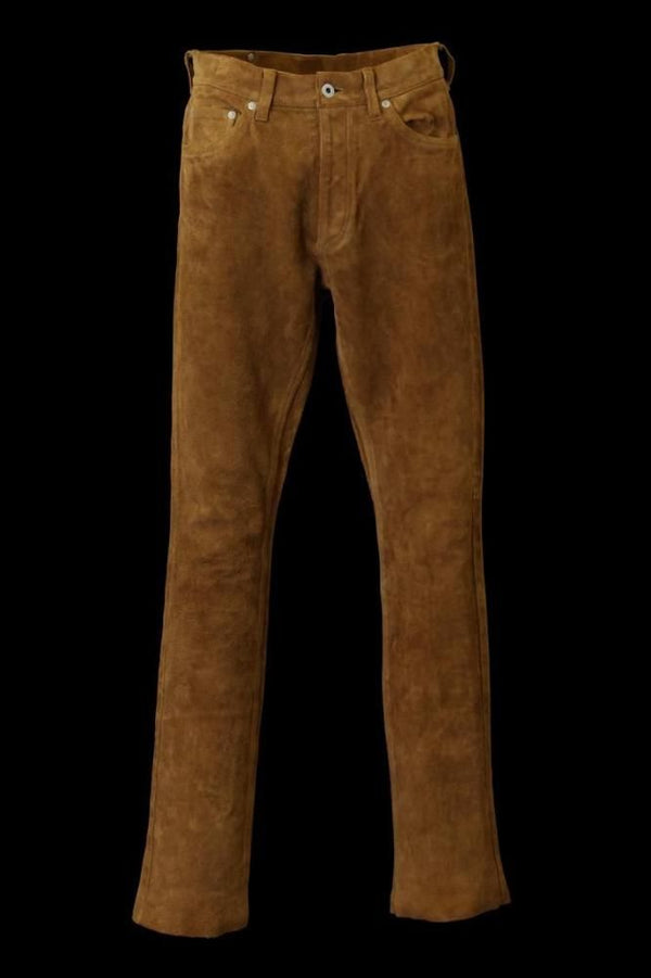JAPAN STEER VELOR SUEDE COMBINATION TANNED “GARMENT-DYED” PANTS
