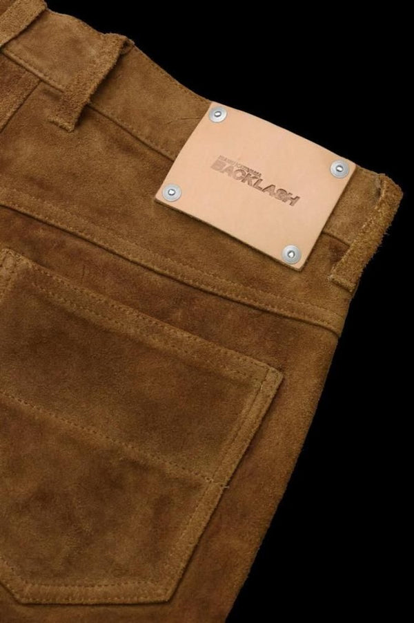 JAPAN STEER VELOR SUEDE COMBINATION TANNED “GARMENT-DYED” PANTS
