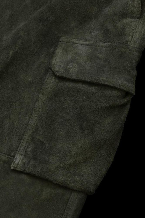 JAPAN STEER VELOR SUEDE COMBINATION TANNED “GARMENT-DYED” MILITARY TROUSERS M47