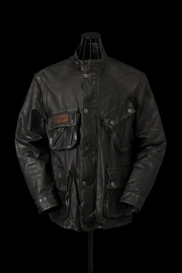 JAPAN STEER WHITE+MIMOSA/TANNED “GARMENT-DYED+USED-PROCESSED” MOTORCYCLE JACKET