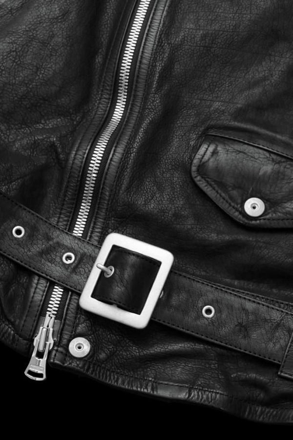 JAPAN CALF NATURAL DYED “GARMENT-WASH” DOUBLE RIDERS VEST