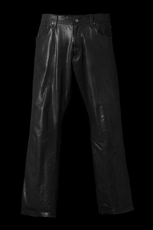 JAPAN STEER WHITE+MIMOSA/TANNED 0.6mm “GARMENT-DYED” LOOSE FLARE PANTS