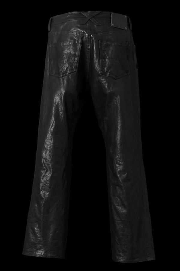 JAPAN STEER WHITE+MIMOSA/TANNED 0.6mm “GARMENT-DYED” LOOSE FLARE PANTS