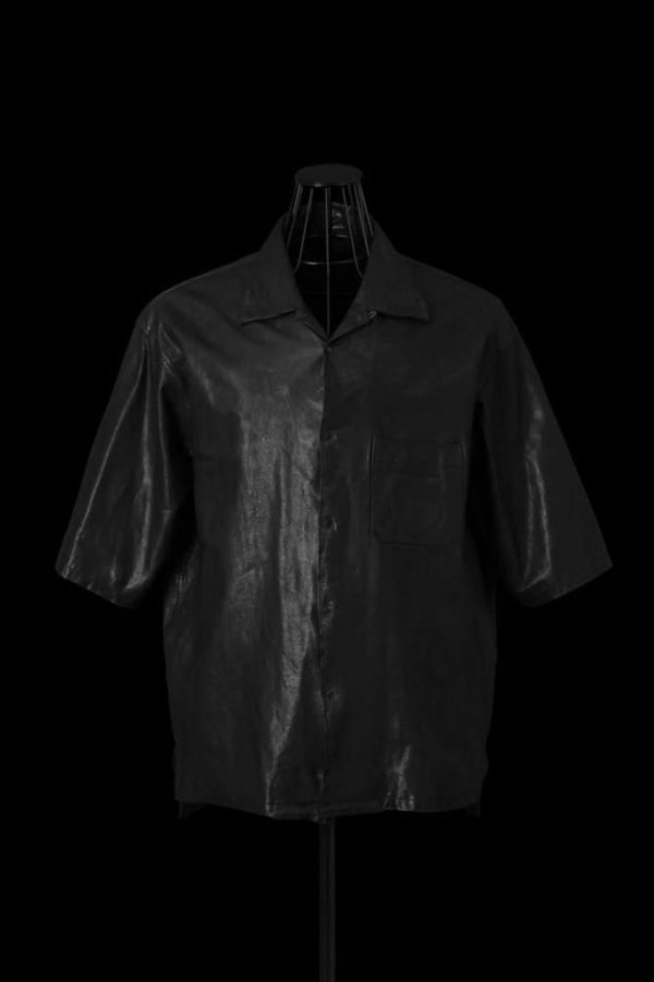 JAPAN STEER WHITE+MIMOSA/TANNED “GARMENT-DYED” OPEN COLLAR SHIRT H/S