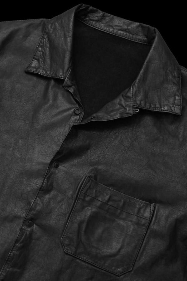 JAPAN STEER WHITE+MIMOSA/TANNED “GARMENT-DYED” OPEN COLLAR SHIRT H/S