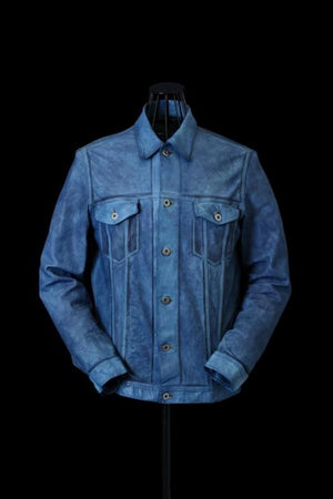 JAPAN CALF WET WHITE “GARMENT-INDIGO-DYED” 3RD. JACKET