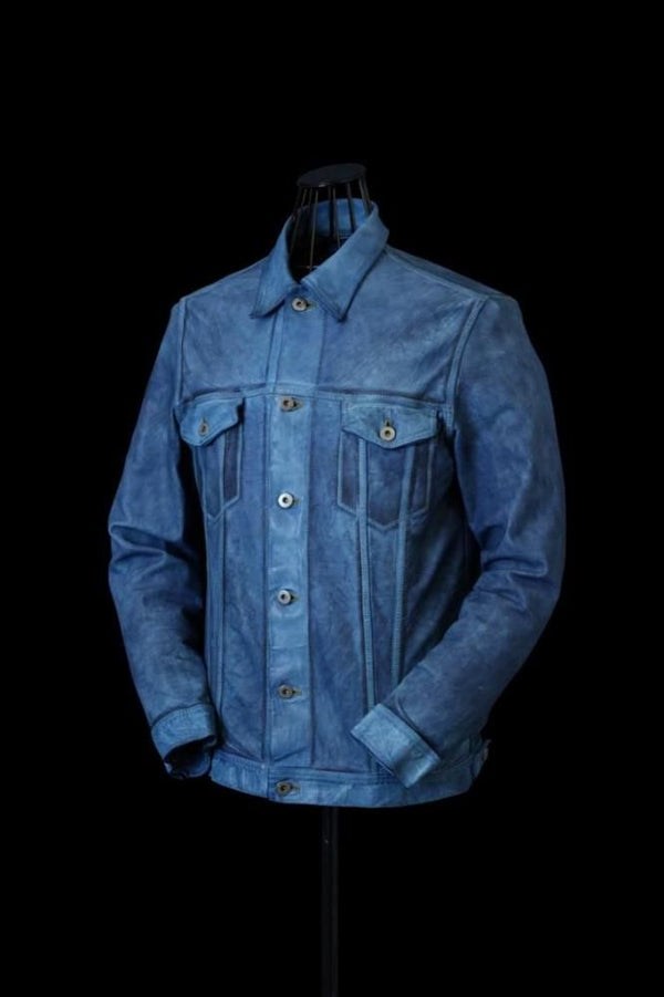 JAPAN CALF WET WHITE “GARMENT-INDIGO-DYED” 3RD. JACKET