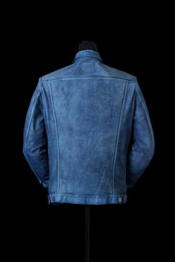 JAPAN CALF WET WHITE “GARMENT-INDIGO-DYED” 3RD. JACKET