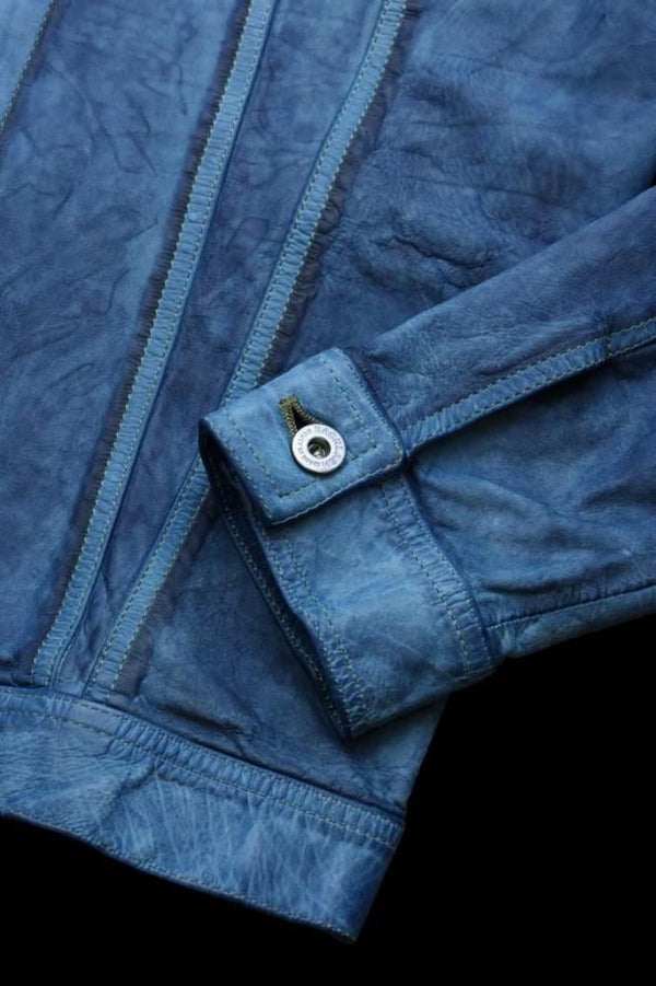 JAPAN CALF WET WHITE “GARMENT-INDIGO-DYED” 3RD. JACKET