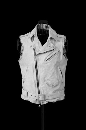 JAPAN CALF NATURAL DYED “GARMENT-WASH” DOUBLE RIDERS VEST