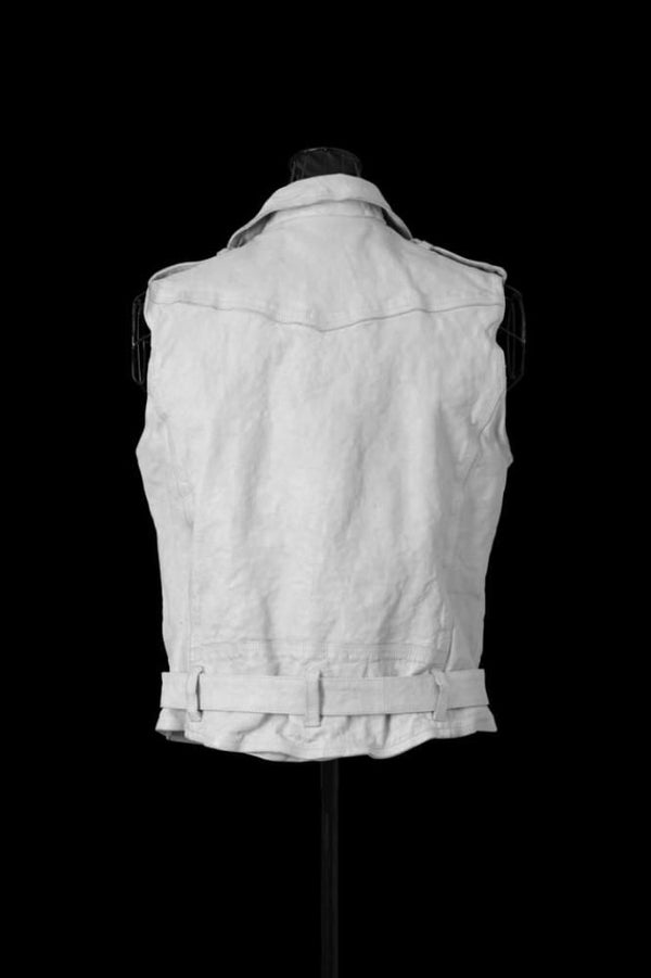 JAPAN CALF NATURAL DYED “GARMENT-WASH” DOUBLE RIDERS VEST