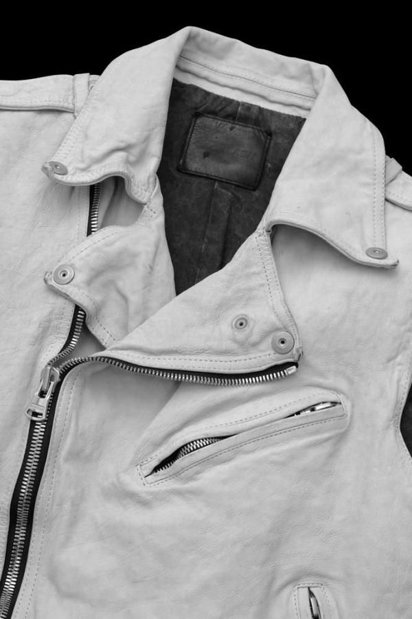 JAPAN CALF NATURAL DYED “GARMENT-WASH” DOUBLE RIDERS VEST