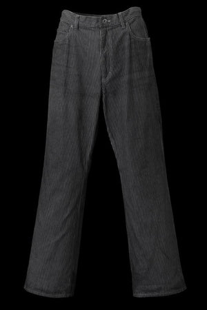 HICKORY STRIPE LOOSE FLARE PANTS "GARMENT-DYED"