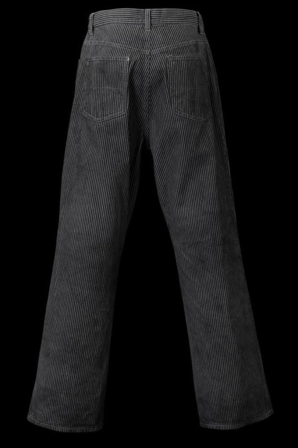 HICKORY STRIPE LOOSE FLARE PANTS "GARMENT-DYED"