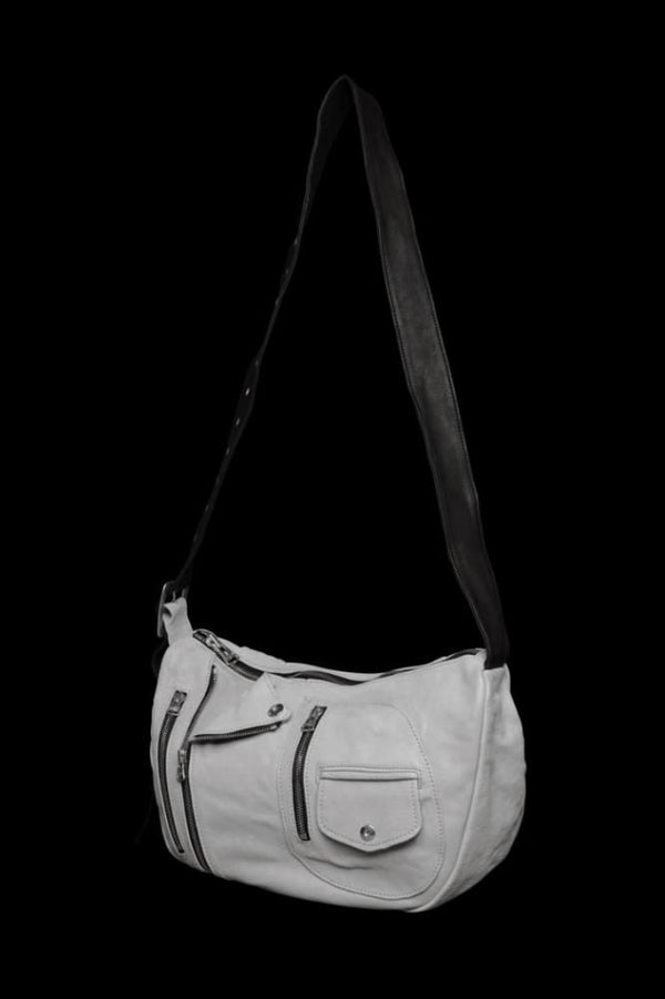 JAPAN CALF GARMENT-WASH RIDERS SHOULDER BAG