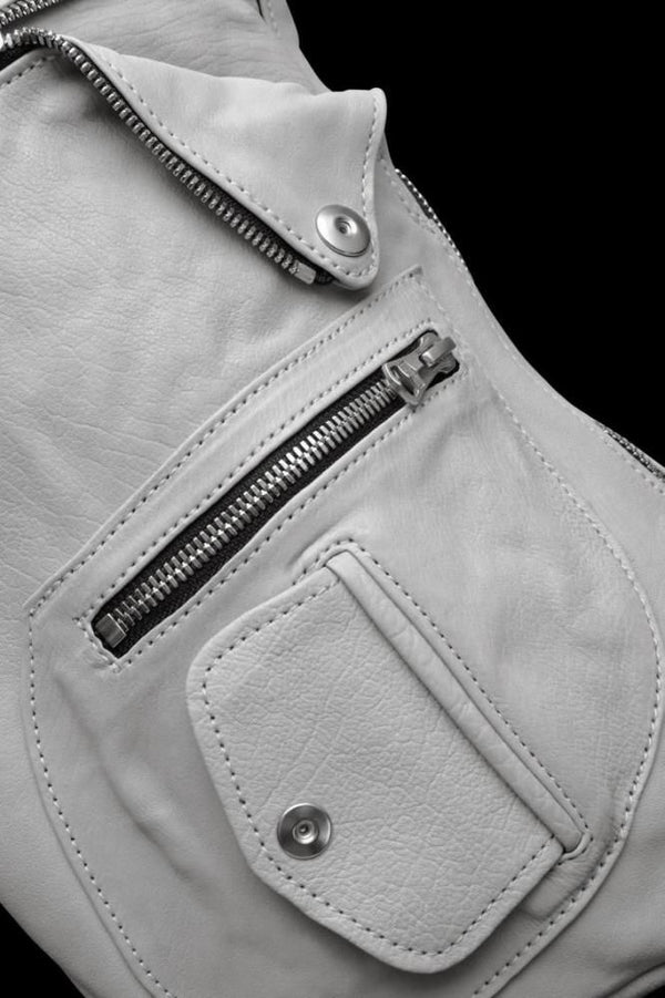 JAPAN CALF GARMENT-WASH RIDERS SHOULDER BAG